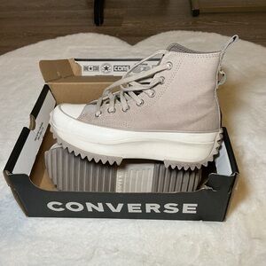 SOLD!!!!! DO NOT BUY ………Converse Light Gray Platform High-Tops